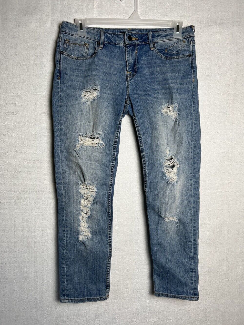 Vigoss Jeans Womens Size 30 Thompson Tomboy Stretch Low Rise Distressed 30x25